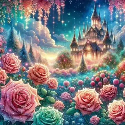 

Комплект для алмазной живописи «Роза, бабочка», полная квадратная круглая вышивка, мозаика, замок, пейзаж, домашний декор Full Round 20x20CM