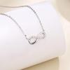 Korean Style 8-Shaped Moissanite Necklace with Inlaid Diamonds, 925 Sterling Silver, Summer Jewelry.