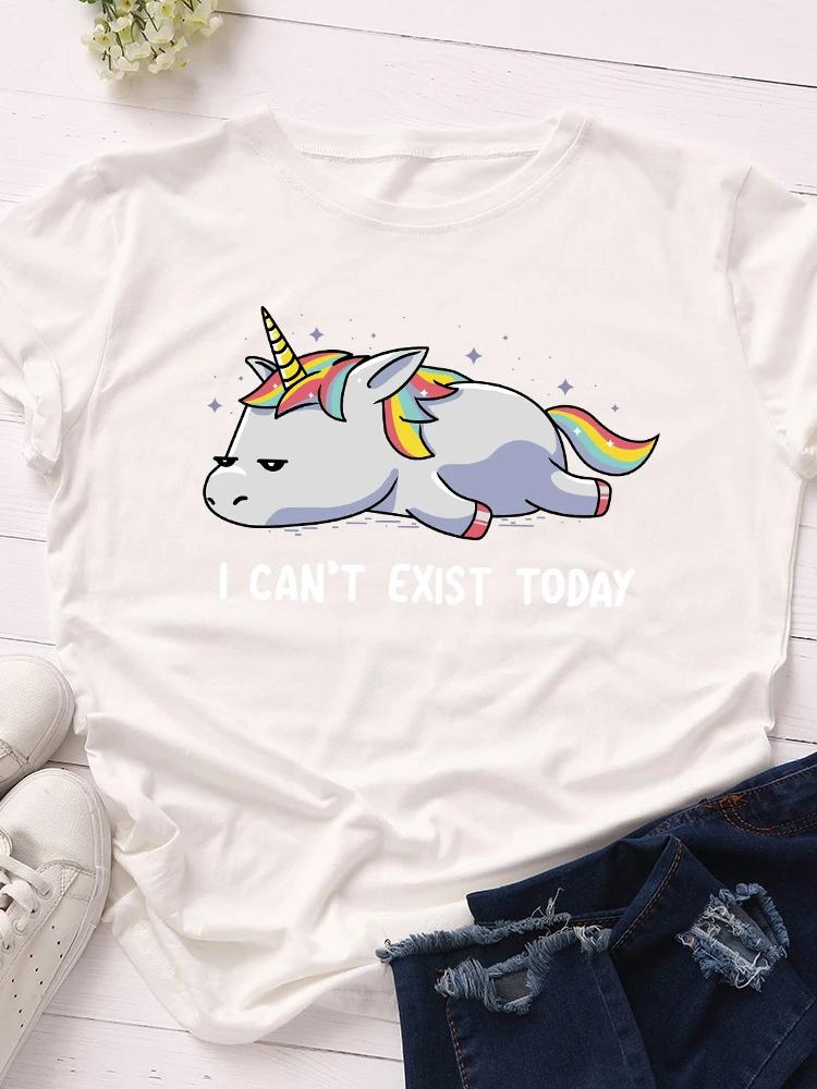 I Can't Exist Today Print T Shirt Women Short Sleeve O Neck Loose Tshirt Summer Women Causal Tee Shirt Tops Camisetas Mujer