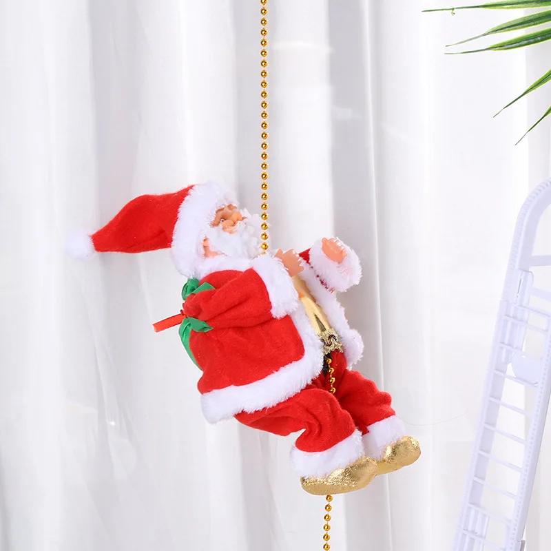 Cute Climbing Santa Santa Christmas Decor Climbing The Bead Curtain Xams Tree Pendants for Home Gifts Mall Christmas Dress Up