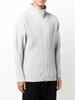 Japan Miyake Style Pleated JL140 High Neck Loose Casual Zipper Long Sleeve Jacket