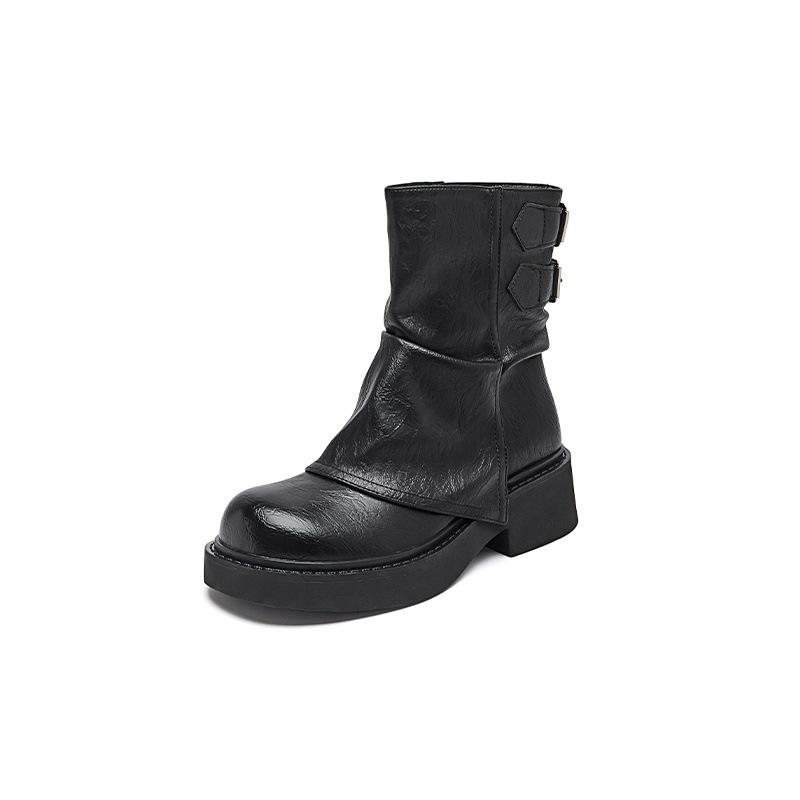 Kurzstiefel Damen Herbst und Winter 2025 neu Frühling und Herbst dicksohlige braune Hosen Einzelstiefel Ritter Mittelstiefel Damenstiefel