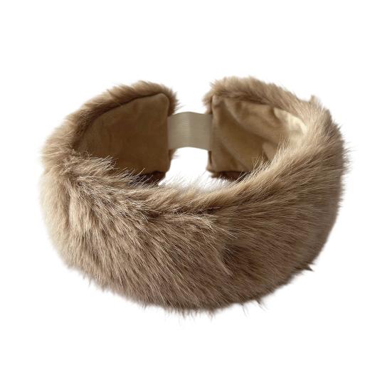 Artificial Hair Band Elastic Imitation Fox Fur Headband Wide Edge Design No Dome Coldproof Winter Hair Tie