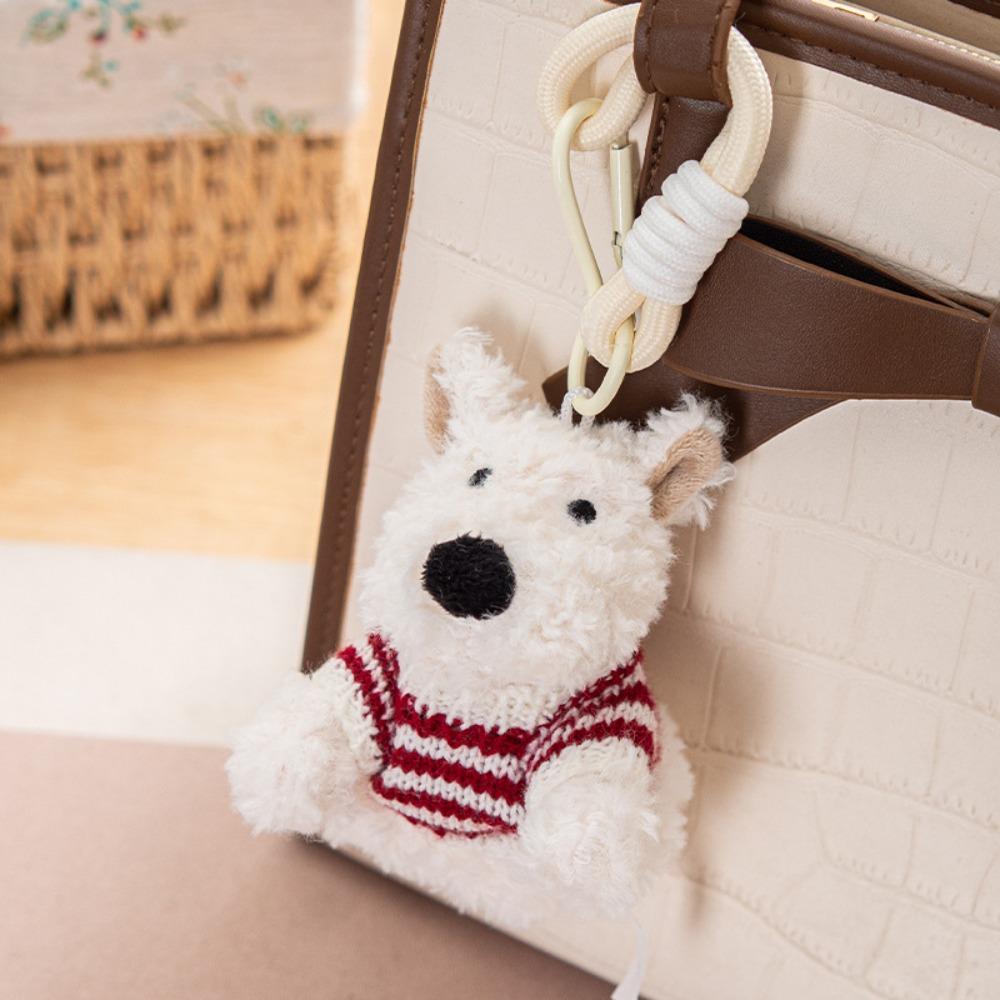 Cartoon Animal Plush Puppy Doll Keychain Anti-lost Car Hanging Pendant  Bag Pendant