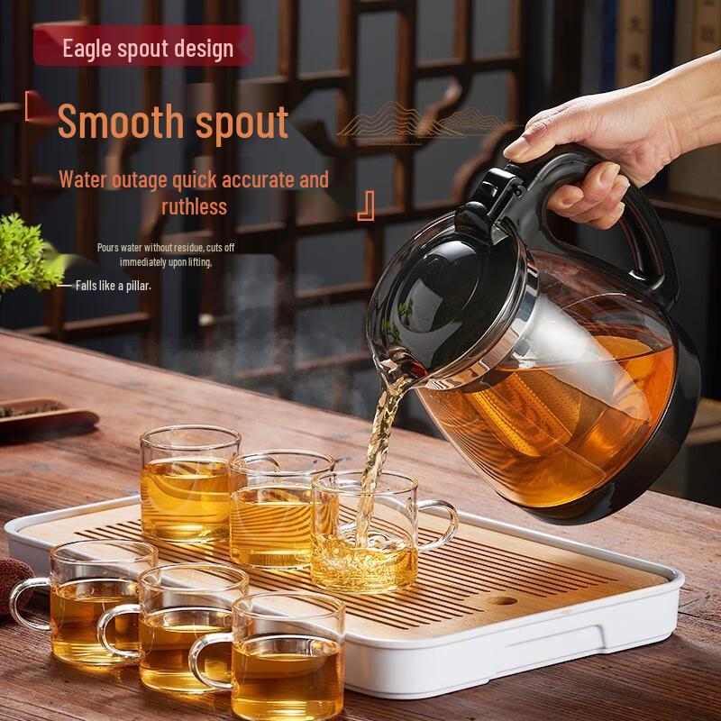

Tianxi 1.2L Heat-Resistant Glass Teapot with Stainless Steel Infuser