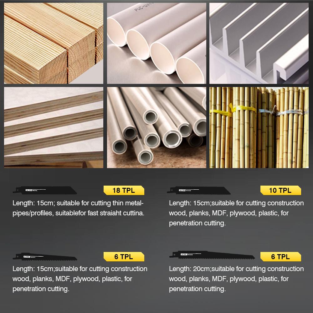 MELLWIN Cordless Electric Reciprocating Saw Handheld Wood Metal Pipe Cutting Electric Saw Tool For Makita 18V Battery Pin