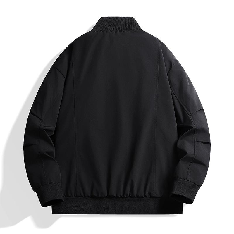 Herren Doppelreißverschluss Stehkragen Baseballkragen Freizeitjacke