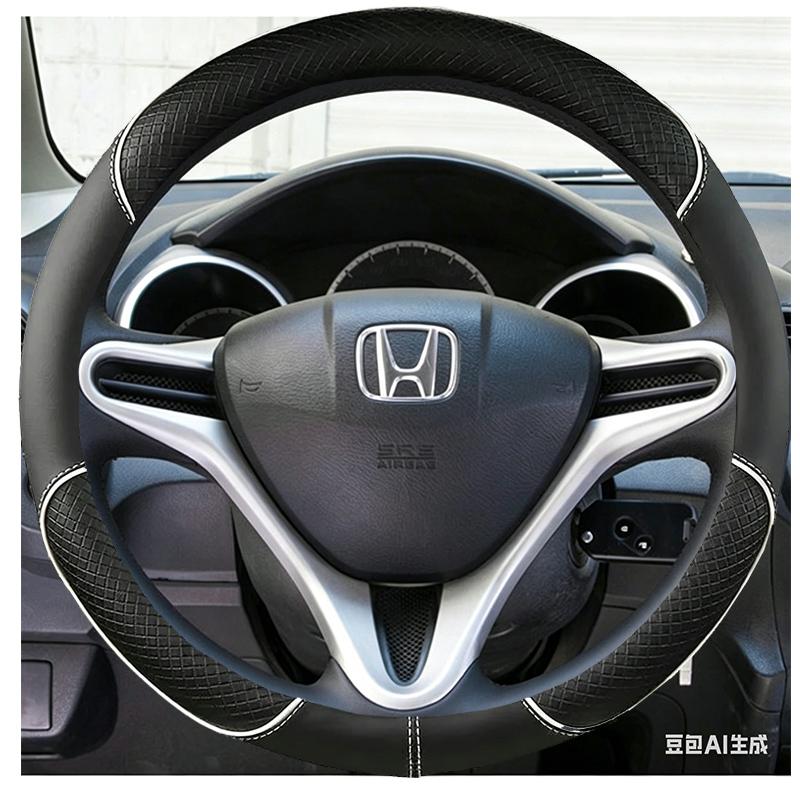 Black Non-slip Microfiber Leather Car Steering Wheel Cover For Honda Fit 2009-2013 City 2009-2013 Jazz 2009-2013 Insight 2010