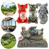Resin Dragon Figurine with Solar Crackle Globe Light Dragon Garden Sculpture Cute Dragon Statue for Garden Patio Yard Lawn Porch