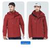 Unisex 2023 Autumn/Winter Outdoor Windbreaker, Three-in-One Detachable Design, Windproof, Waterproof, Taped Seams.