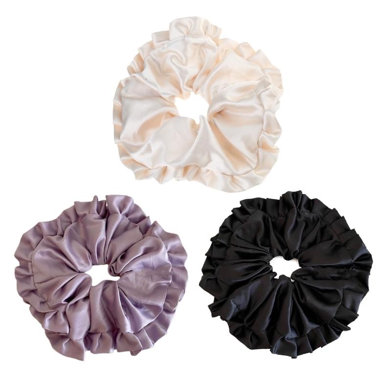 Fashion Extra Large Satins Hair Ties  Oversize Hair Band Hair Scrunchie Ponytail Holders Elastic Hair Accessories