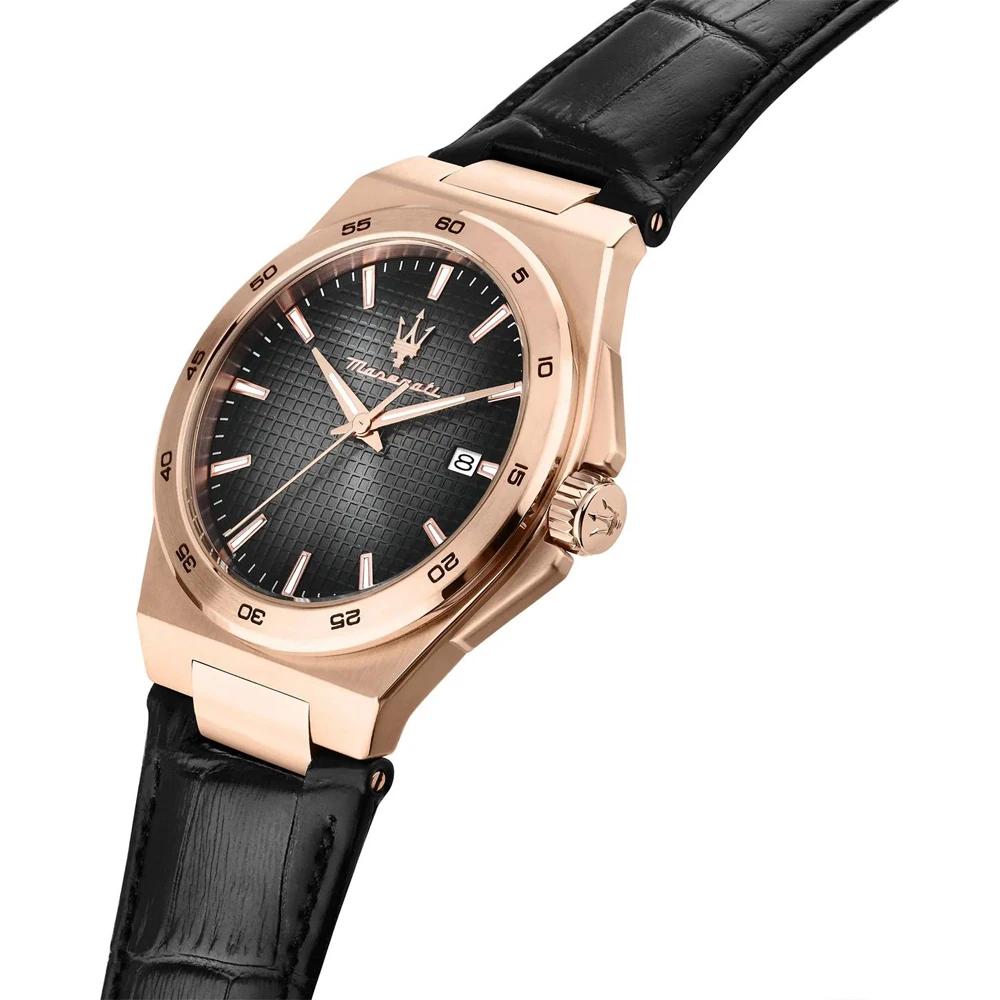 Maserati Velocità Slim Black Leather Men's Quartz Watch with Date R8851153001