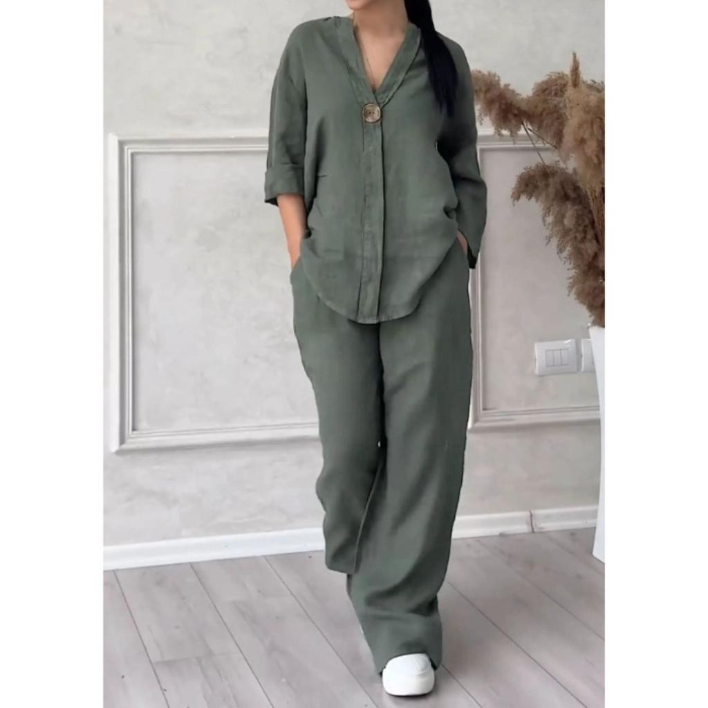 New Women's 2-piece Set, High Waisted Loose Pants, Polyester Fiber Fabric, Solid Color, Strapless, Medium Elasticity, Elegant Style