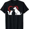 Dog Puppy and Baby Cat Heart - Animal Dog & Cat T-Shirt