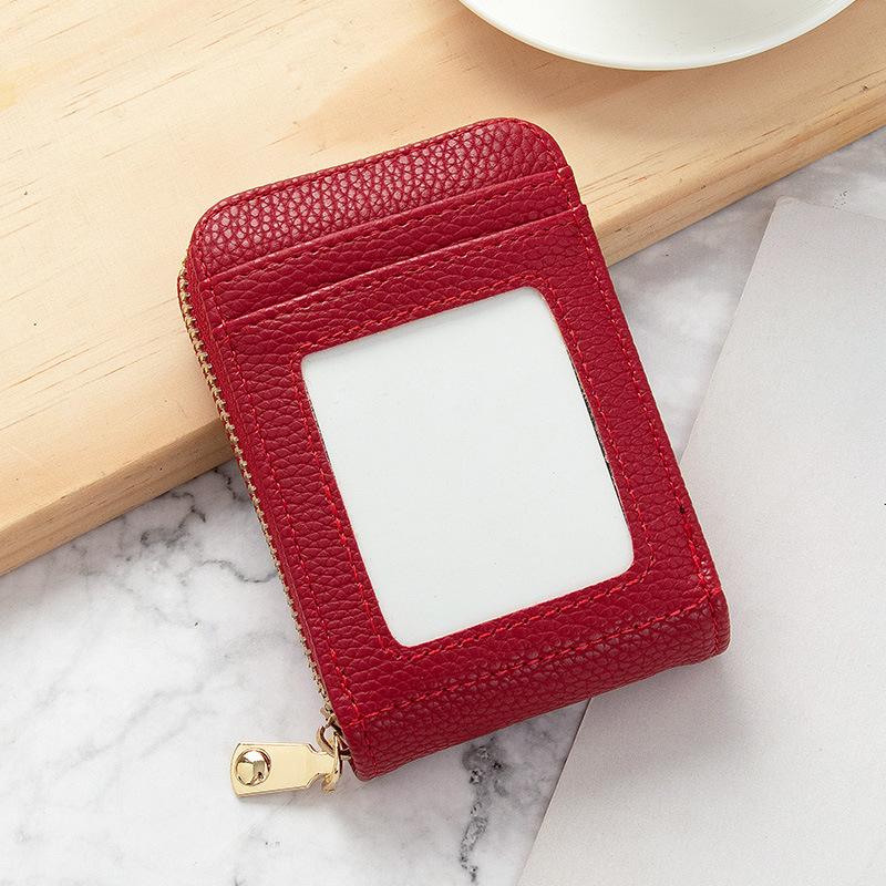 

Card bag lady Korean version of the new anti-degaussing solid color driver s license mini simple multi-function compact card bag card cover woman