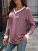 Women's Autumn/Winter V-Neck Color-Blocked Ribbed Sweater T-Shirt