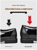 Men's Formal Leather Shoes with Height Increase - Genuine Shiny Cowhide for Business & Weddings