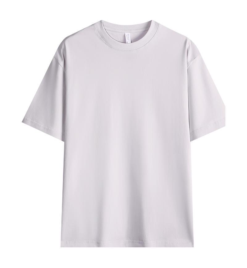 Men's 240G Heavyweight Cotton Round Neck Solid Color Short Sleeve T-Shirt