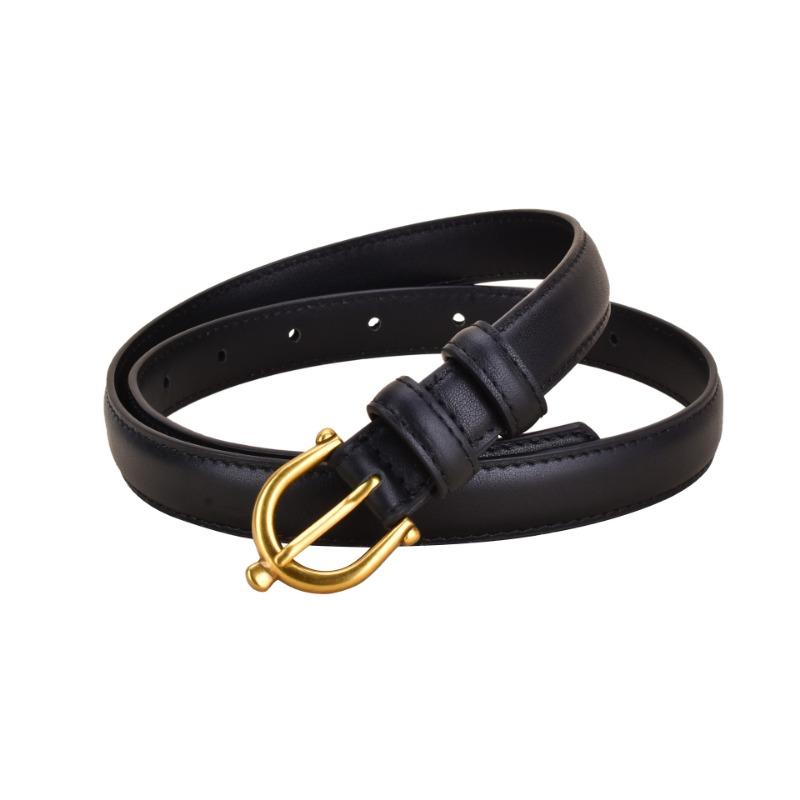 Women S Genuine Leather Narrow Belt For Jeans And Trousers Fashion Simple Waist Strap