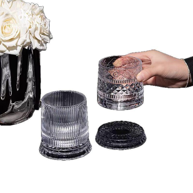 European-style light luxury 360° rotating decompression star diamond crystal glass red wine glass, whiskey glass