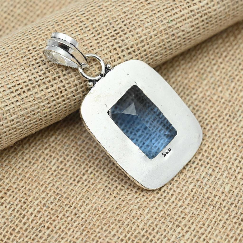 Glorious Tanzanite Gemstone 925 Sterling Silver Jewelry Handmade Pendant For Women