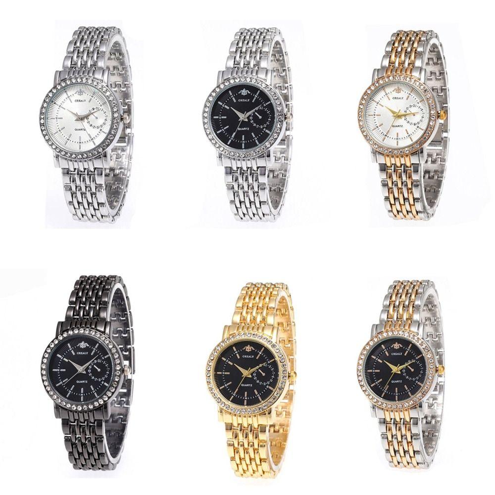 Casual Quartz Wristwatch Alloy Band Ladies Dress Watch Fashion Diamond Inlaid Watch Women's