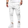 Men Solid Drawstring Loose Casual Athletic Long Jogger Pants