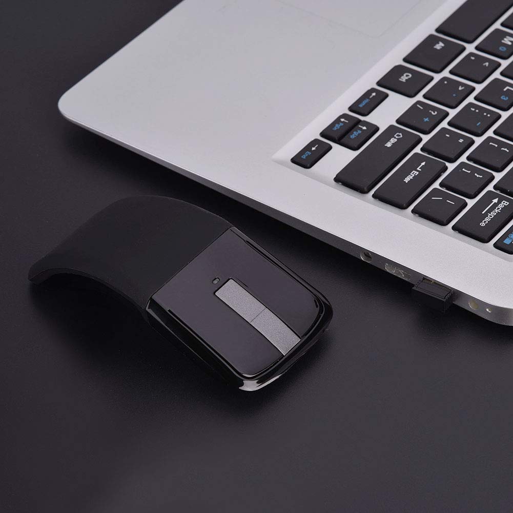 Stylish 2.4GHz Foldable Wireless Touch Mouse, Perfect Gift, Compact, Optical Wireless, Black