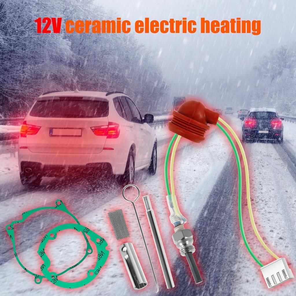 5PCS Glow Plug Repair Kit,Air Diesel Heater Plug Service Kit 12V 2KW 5KW 8KW Ceramic Glow Plug Air Diesel Parking Heater Part with Removal Fitting