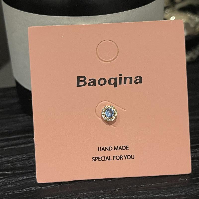 Pink Card Baoqina Flat Threaded Cartilage Stud: Trendy Cross-border Hot-Selling Piercing Jewelry
