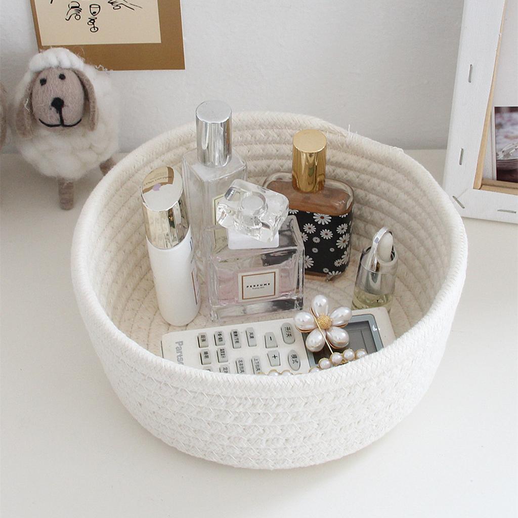 Round Desktop Storage Baskets Jewelry Key Remote Control Organizer Dormitory Bedroom Desk Toy Cosmetic Book Pen Boxes