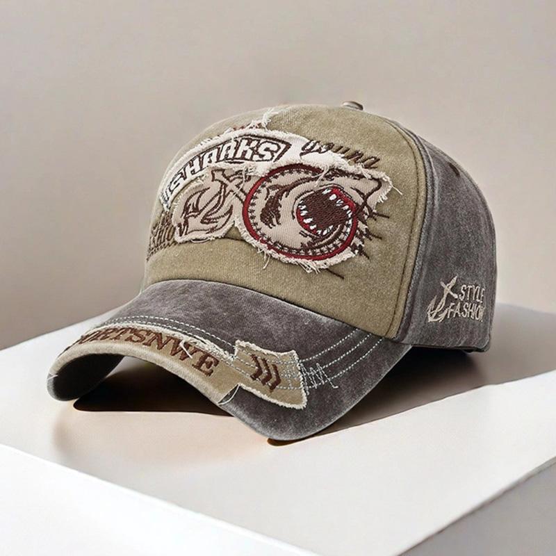 

Вышитая бейсболка, выстиранная, состаренная, кепка с козырьком, регулируемый солнцезащитный козырек, повседневная шляпа для женщин и мужчин Adjustable хаки