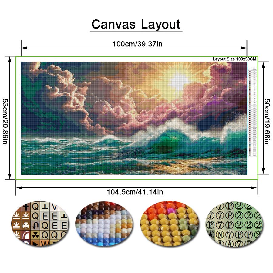 Sunrise Sea Scenery Large Size Diamond Painting Cloud Waves Diy Full Square Round Drill Rhinestone Embroidery Mosaic Cross Stitch Kits Wall Decor