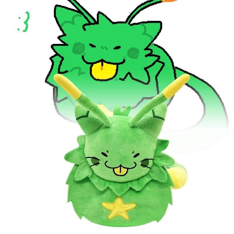 Soft And Adorable Green Cat Plush Toy With Pp Cotton Filling For Gaming Fans