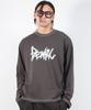 Deumakeu M Graffiti Logo Text Boxy Long Sleeve - Charcoal