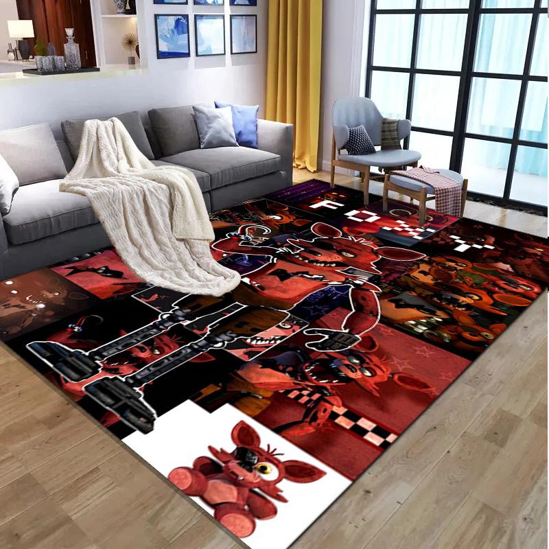 Five Nights at Freddy's Pattern Rug, Indoor/Outdoor Mat, for Picnic, Gameroom, Bedroom, Office, Living Room, Home Decor Carpet, Birthday Gift