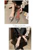 Spring/Summer 2021 Sunflower Pointed-Toe Crystal Sandals with Chunky Wine Glass Heels for Women