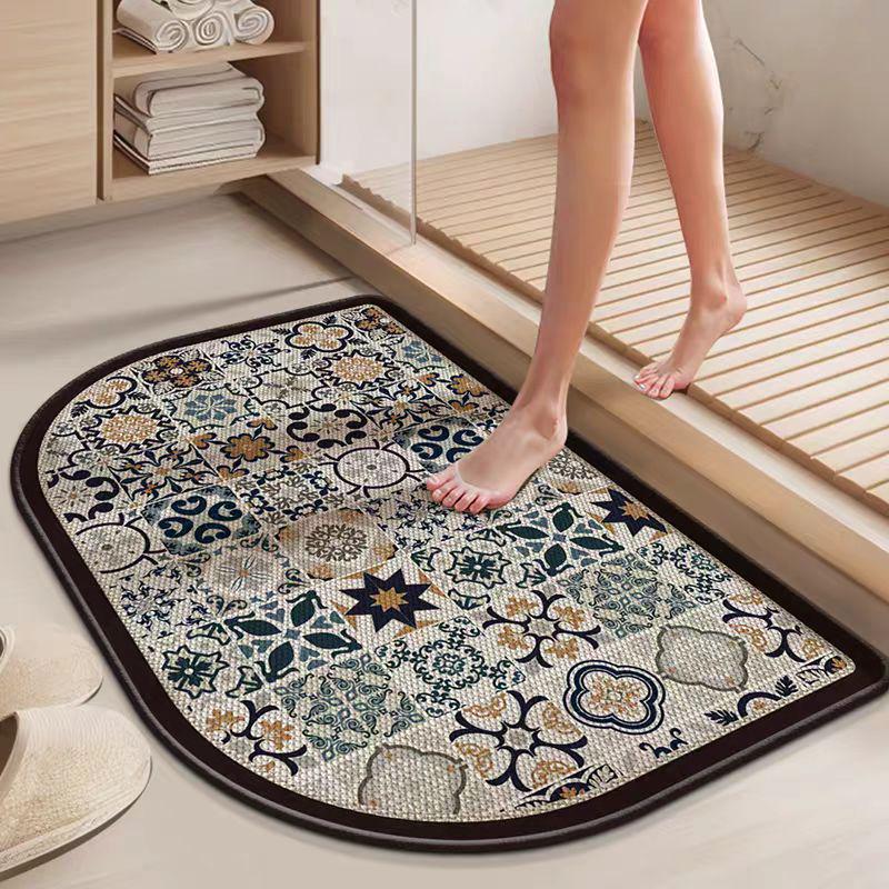 Nordic Style Diatomaceous Earth Bathroom Mat: Wear-Resistant, Dirt-Resistant, Water-Absorbent, Non-Slip.