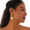 Ingemark Vintage Irregular Pleated Metal Drop Earring for Women Fashion Statement Goth Gold Color Piercing Earrings Zircon Gift