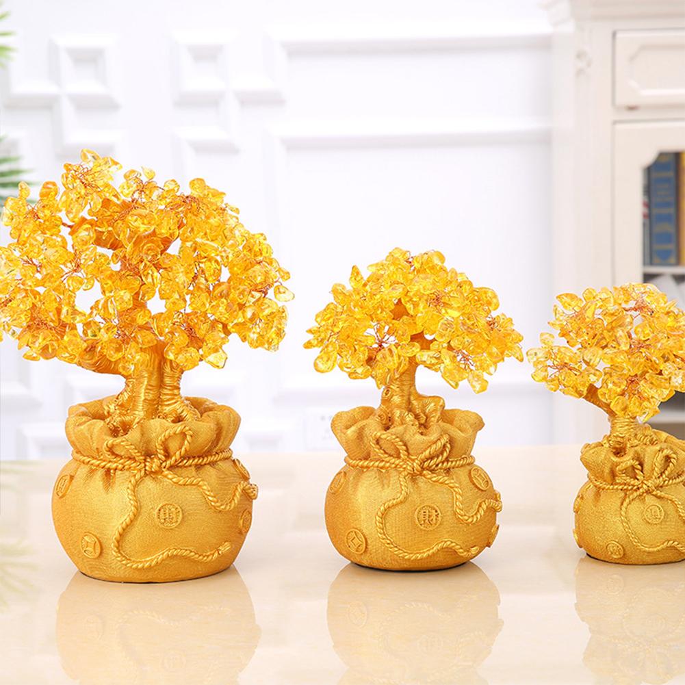 Chinese Style Fortune  Tree Ornaments Wine Cabinet Living Room Home Furnishing Entrance Crafts Decoration Lucky Money Tree