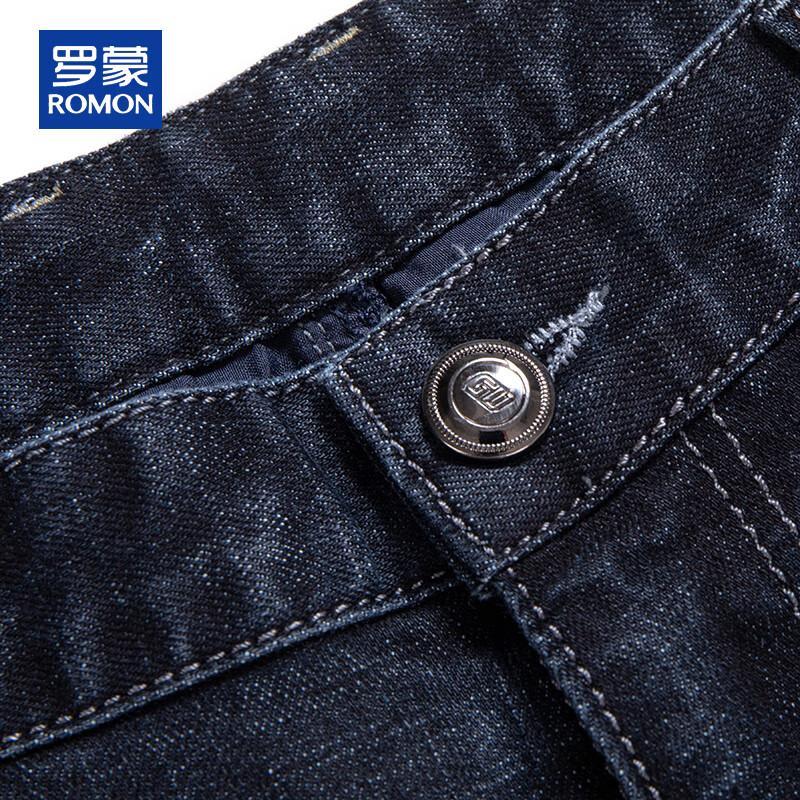 ROMON Men's Thick Loose Straight Stretch Jeans