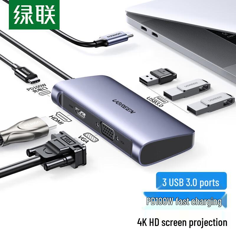 UGREEN Type-C 6-in-1 Multi-function Docking Station