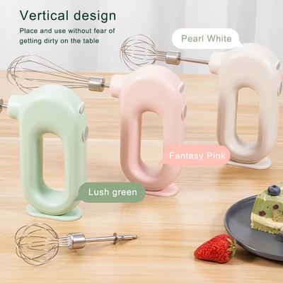 Batteur à œufs électrique, gadget de cuisine, chargement rapide, fonctionnement sur batterie, pratique, charge USB, réglable, 4 vitesses, rose