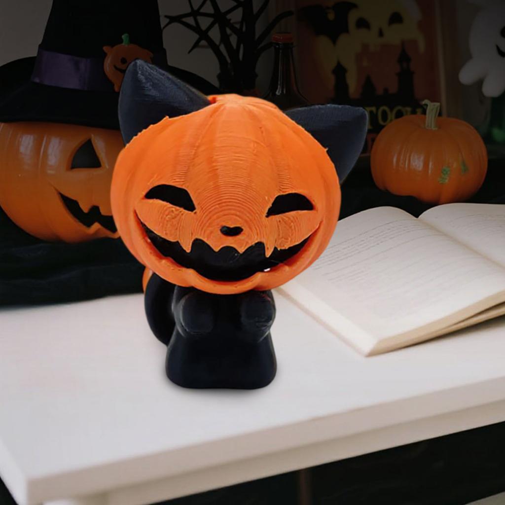 Halloween Pumpa Katt 3D-utskrift Festleksak Dekorationstillbehör Ornament Festlig Atmosfär Layout Rekvisita Pumpa