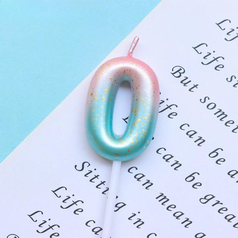 Happy Birthday Cake Decorated Interstellar Digital Colorful Candle Children's Delicate Candy Color 0-9 Number Candle Party Decor