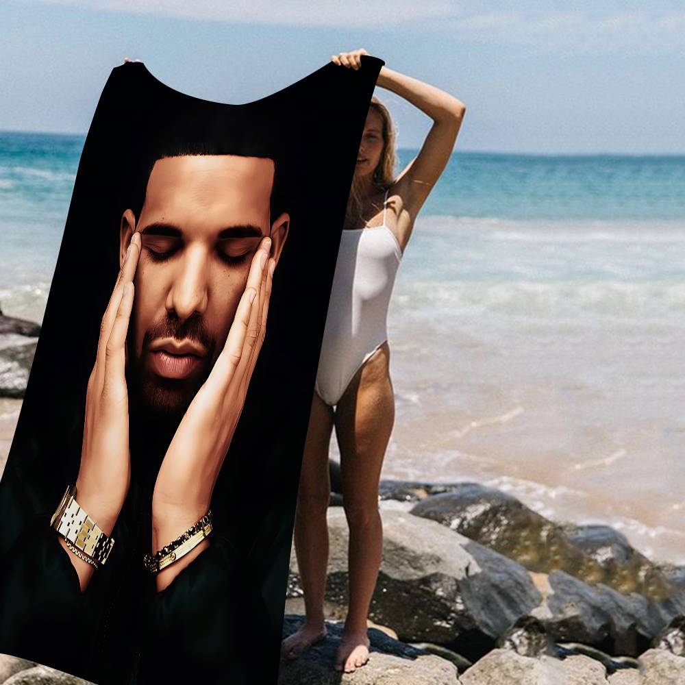 Coperta in Microfibra Bianca Nera Drake Asciugatura Rapida Asciugamani da Spiaggia Stampa Oversize Super Assorbente Coperta Asciugamano da Piscina