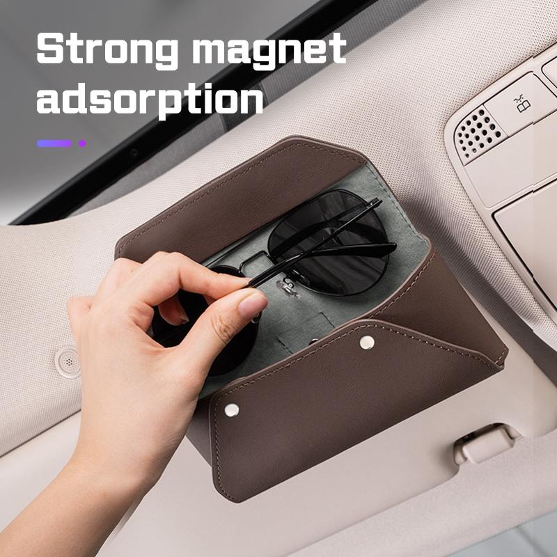 Leather Car Sunglasses Holder Glasses Case For BMW M M6 M2 M3 F32 E53 E60 E90 E91 E92 E93 F01 F30 G80 Visor Eyeglass Storage Box
