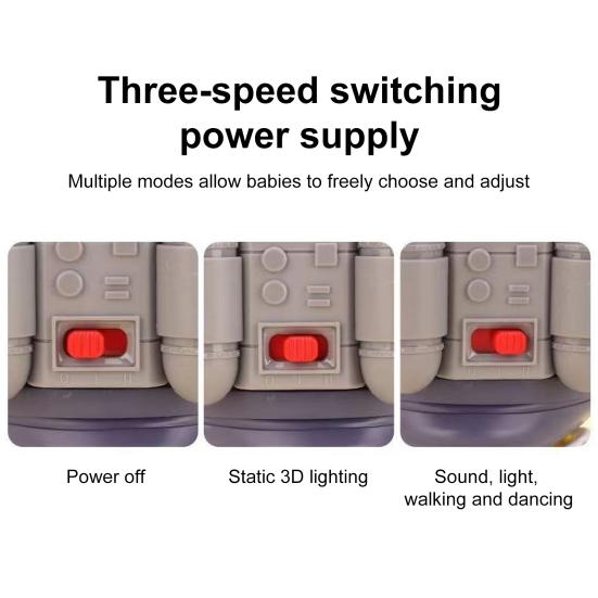 Electric Dancing Astronaut Duck Toy with LED Light Music Kids Walking Duck Toy Toddlers Boys Girls Interactive Educational Animal Musical Toy