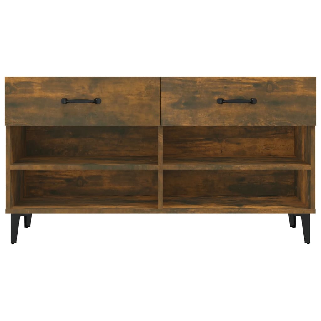 Shoe Cabinet Smoked Oak 102 x 35 x 55 cm Wood Based Panel