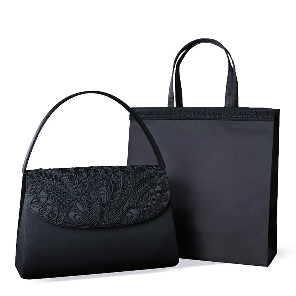 

Black formal bag for made in water for ceremonial entrance graduation cord embroidered formal iw60032 and handbag [Iwasa] women, Japan, black, large, чорний